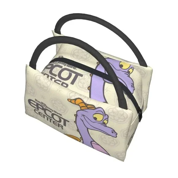 EPCOT Retro Insulated Lunch Bag Smiling Figment Beige Disney Imagination NWOT - Picture 7 of 8